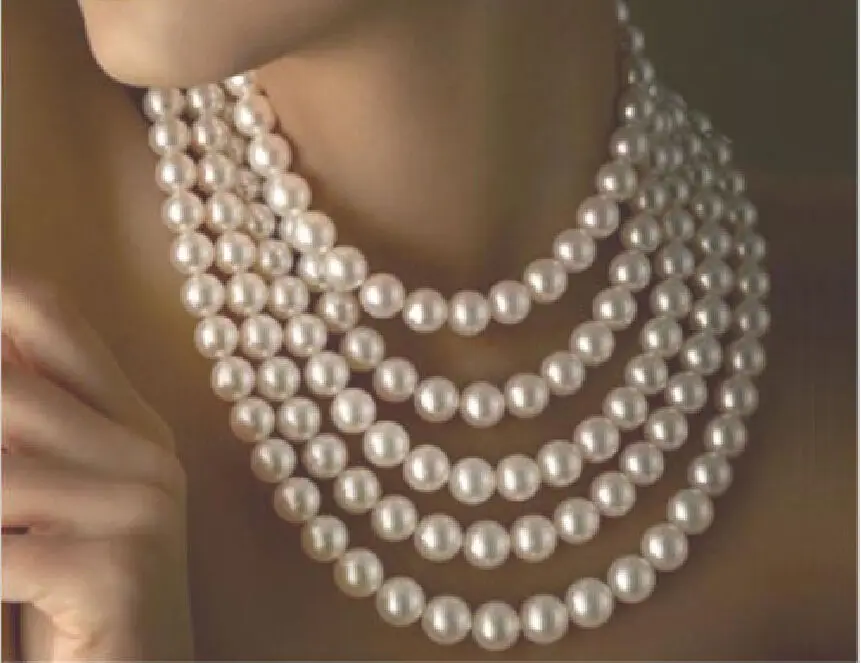 

xiuli 003527 stunning 9-10mm south sea round white pearl necklace 80 inch 14KGP