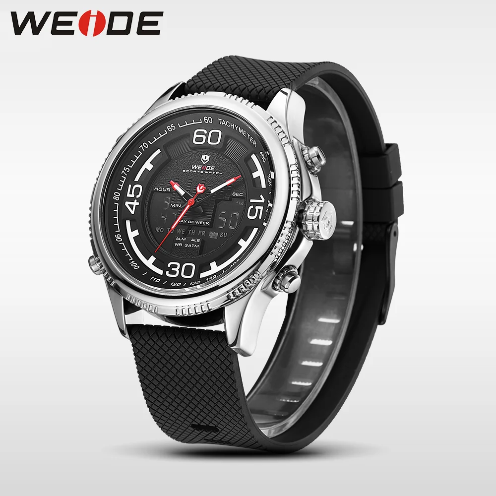WEIDE Оригинальные спортивные мужские часы Силиконовые кварцевые