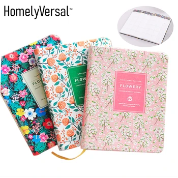 

Cute creative fashionable floral notebook colorful leather diary time planner time table calendar notepad
