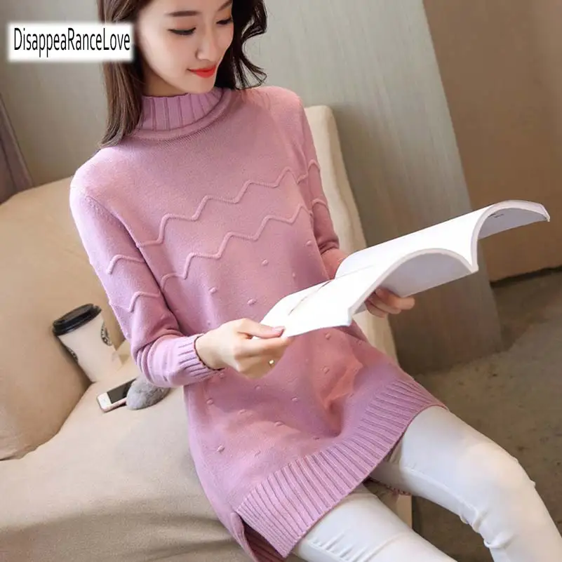 New Women Sweaters And Pullovers Female 2019 Autumn Winter Turtleneck Sweater Women Long Knitted Tricot Jumper Pull Femme S-3XL