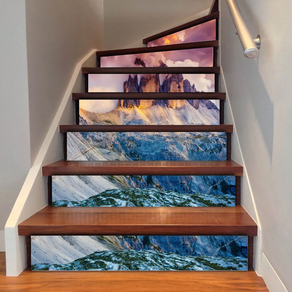 

3D Volcanic Eruptions DIY Stairs Art Mural Walll Sticker Step Door Tiles Decoration Poster Landscape PVC Self-adhesive Wallpaper