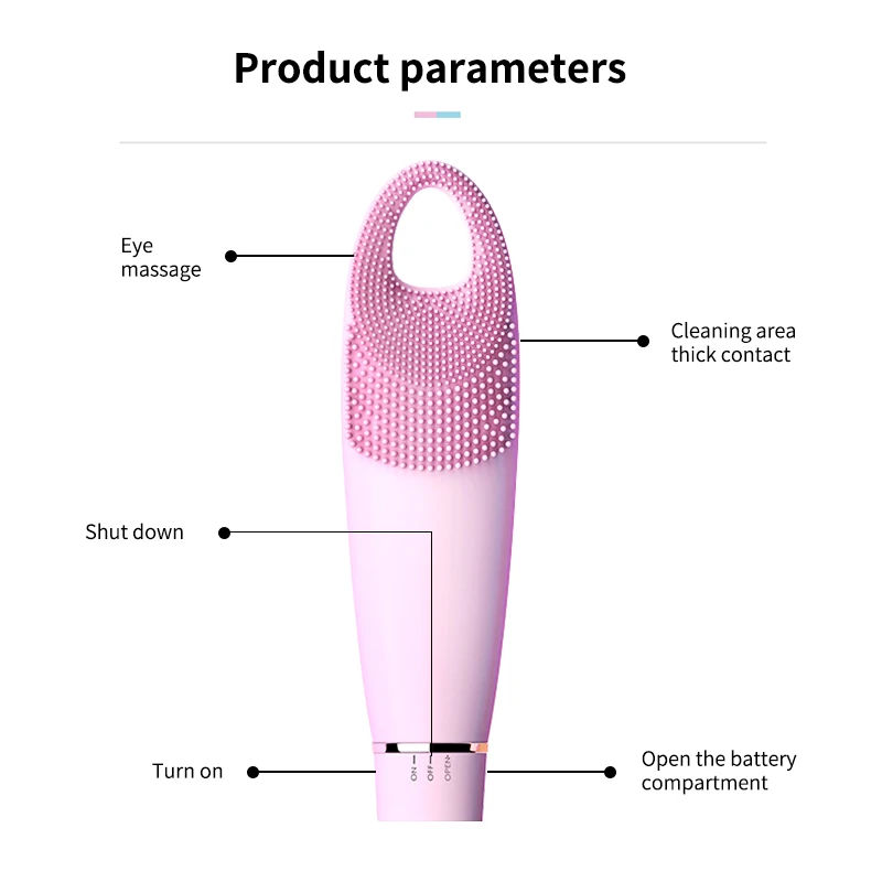 Массажное электрическое очищающее средство для лица, щетка для мытья лица, Мини электрическая щетка для лица, Водонепроницаемая силиконовая щетка для лица