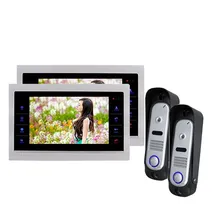 Homefong 10 Inch   2 Video Door Phone  Doorbell 2 LCD Monitor  IR Camera Night View 90 Wide Angle SD card (Not Included) 2V2