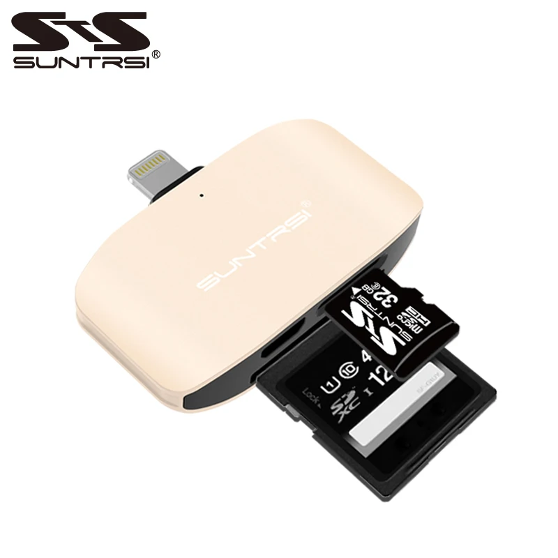 Suntrsi Memory Card Reader For iPhone 5 5s 6s 7 and 8 plus Micro SD TF USB Card Reader OTG Mini