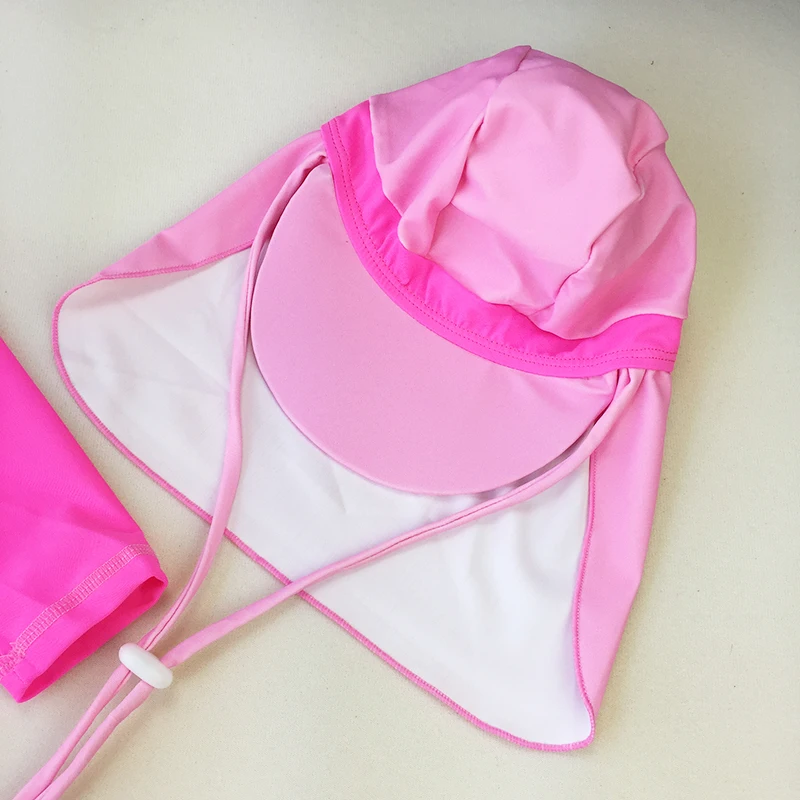 Летний модный розовый купальный костюм с шапкой для девочек, милый Быстросохнущий купальный костюм для детей, Лидер продаж, пляжная одежда с единорогом YZ19045