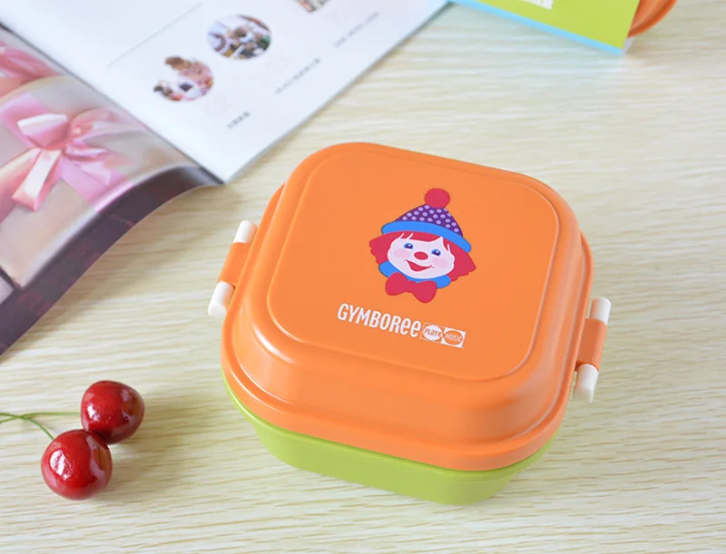 MIni 540ml Bento Box For Kids School  Fruit Food Container Storage Boxs Plastic  Double Layer Lunch Box Dinnerware Accessories 16