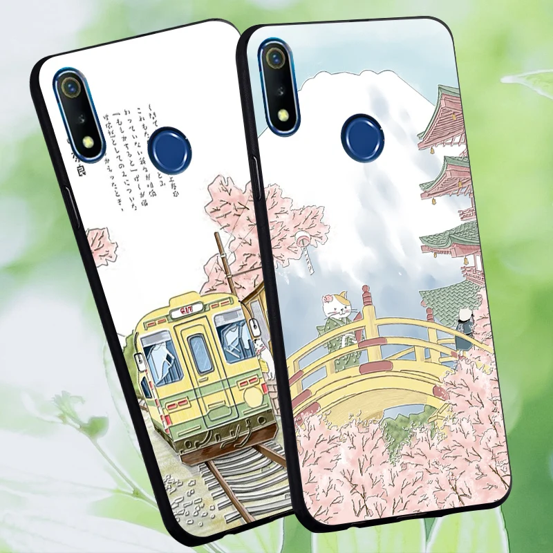 

Pretty TPU Silicone Case For OPPO Realme 1 2 Pro 3 Cartoon Girl Simple Shell Cover For OPPO F7 Youth For OPPO Reno