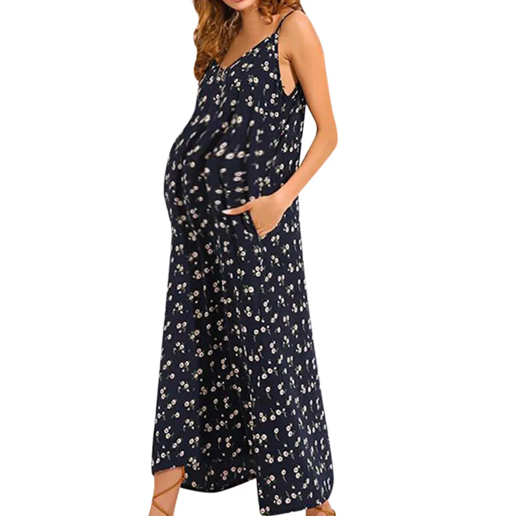 

Fashion Sexy Summer Floral V-Neck Short-Sleeved Dress Beach Maternity Print Nursing Maternity Dress Breastfeeding Dress L409