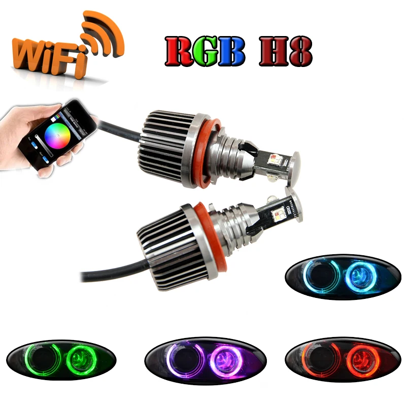 2X 36W 72W wifi control RGB color change LED Angel Eyes Halo Rings for BMW  E92 X5 X6 Z4 H8 Led Canbus LED Bulb No OBD Error - AliExpress