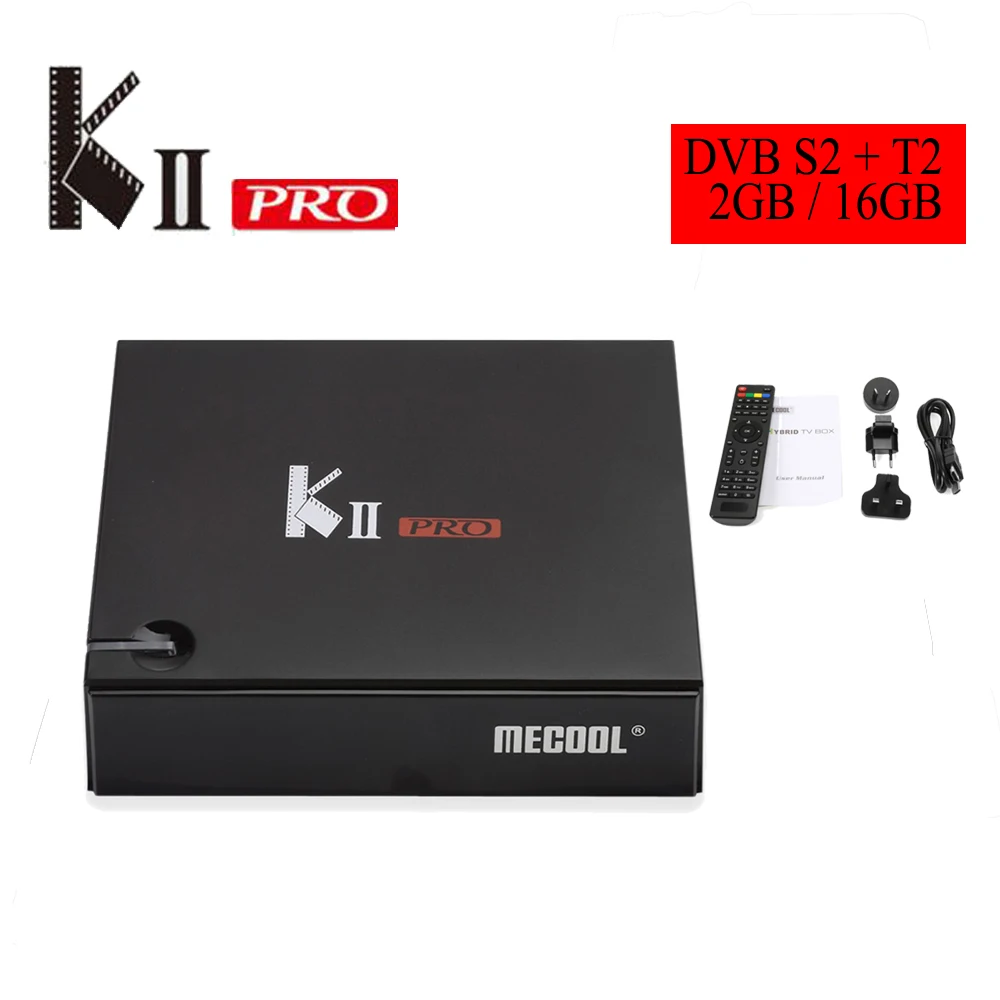 

MECOOL KII PRO TV Box Android 7.1 Quad Core Amlogic S905D T2 + S2 2.4G + 5.0G WiFi Bluetooth 4.0 H.265 64Bit Multi-media Player