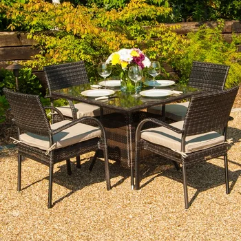 

Hot Sale new style weatherproof french bistro resin wicker coffee table set