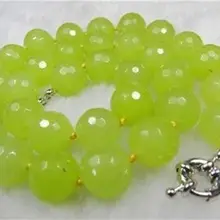 Горячая распродажа стиль >>>>> красивая 10 мм граненные перидот ожерелье 1" аааа