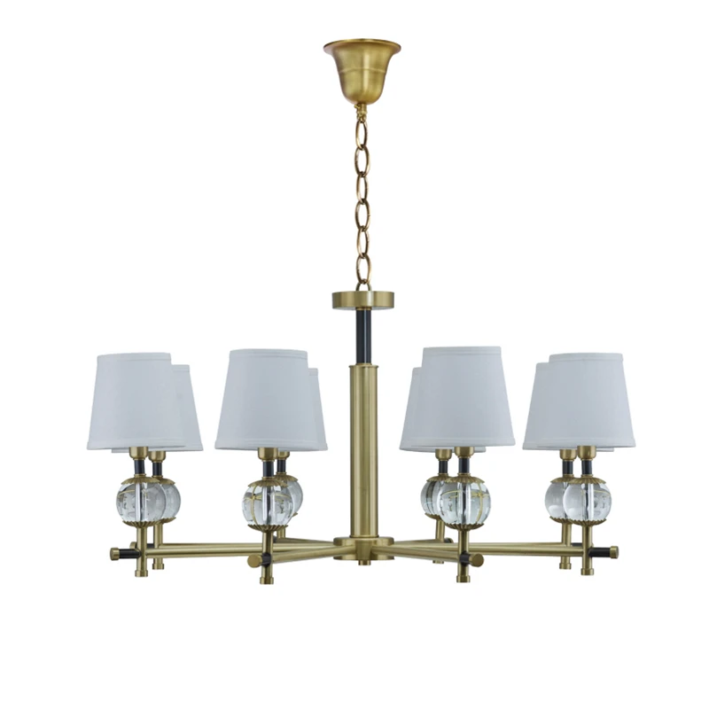 

luxury chandelier crystal Lighting copper Lighting traditional hanging 8 arm 10 light Suspendsion light dining room bedroom