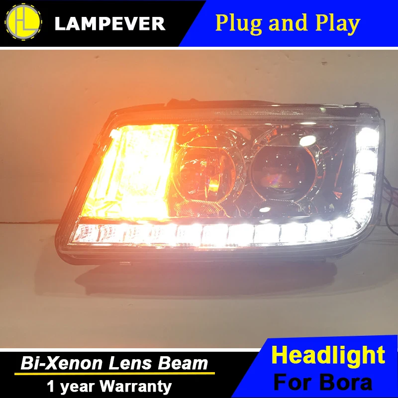 

Lampever Styling For VW Volkswagen Bora headlight 2001-2005 Headlights Led Headlamp Light Bar Bi Xenon Lens DRL HID