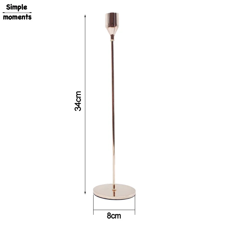 Простые моменты золотой металл современный стиль Свадебные украшения Подсвечники домашний декоративный подсвечник Свадебные Центральные элементы - Цвет: Big