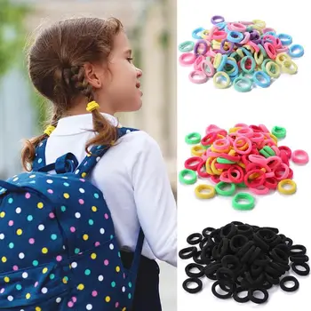 Günstige 100pcs/set Gummi Haarband Mädchen Haar Halter Kind Kinder Gummibänder Zubehör Friseur Liefert Salon Haarpflege Styling Werkzeug