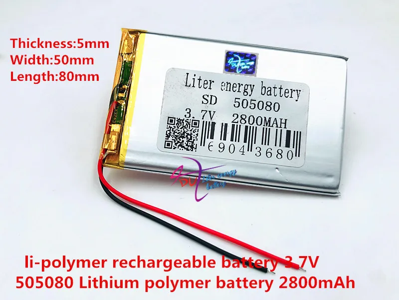  1 Pcs Polymer Bateria 2800 Mah 3.7 v 505080 para Dvr, Gps, Mp3, Mp4, Telefone Celular, Telefone Celular Speaker Bateria - Image 3