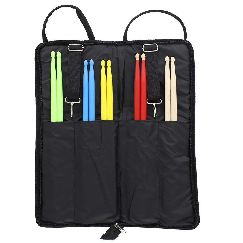 

Drumstick Bag Case Drum Stick Holder Percussion Drum Mallet Bag with External Pocket and Floor Tom Hooks