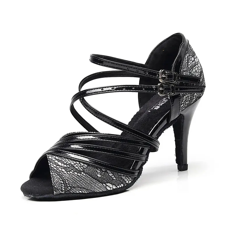 Women Ballroom Latin Dance Shoes Black Brown Salsa Tango Modern Bachata