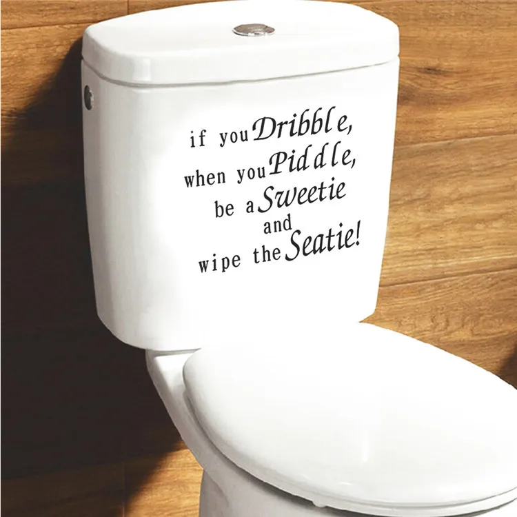 New Arrival Fashion Bathroom Toilet sticker Seat Sign Reminder Quote