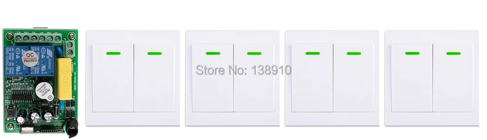Us 22 33 25 Off Ac220v 2ch Wireless Remote Control Switch 1 Receiver 4 Wall Panel Remote Transmitters Sticky Remote Appliances Gate Garage Door In