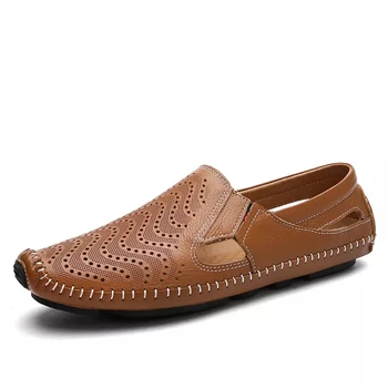 

Autumn Loafers Men Mocassin Man Flats Platform Casual Shoes Genuine Leather Breathable Driving Shoes Masculino Hombre Plus Size