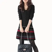 New 2018 Winter Autumn Sweater Dress Long sleeve Plus Size Clothing One piece Dress Wool Knitted