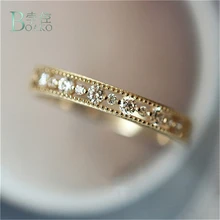 BOAKO, тонкое, серебряное, золотое, круглое кольцо принцессы, модное, полое, дизайн, инкрустированное цирконием, обручальные кольца для женщин, вечерние ювелирные изделия