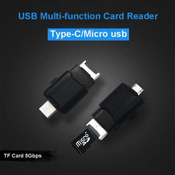

Vmonv 2 In 1 USB2.0 Type C / Micro USB & USB 2.0 OTG Memory Card Reader High-speed TF micro SD card to USB adapter for phone PC