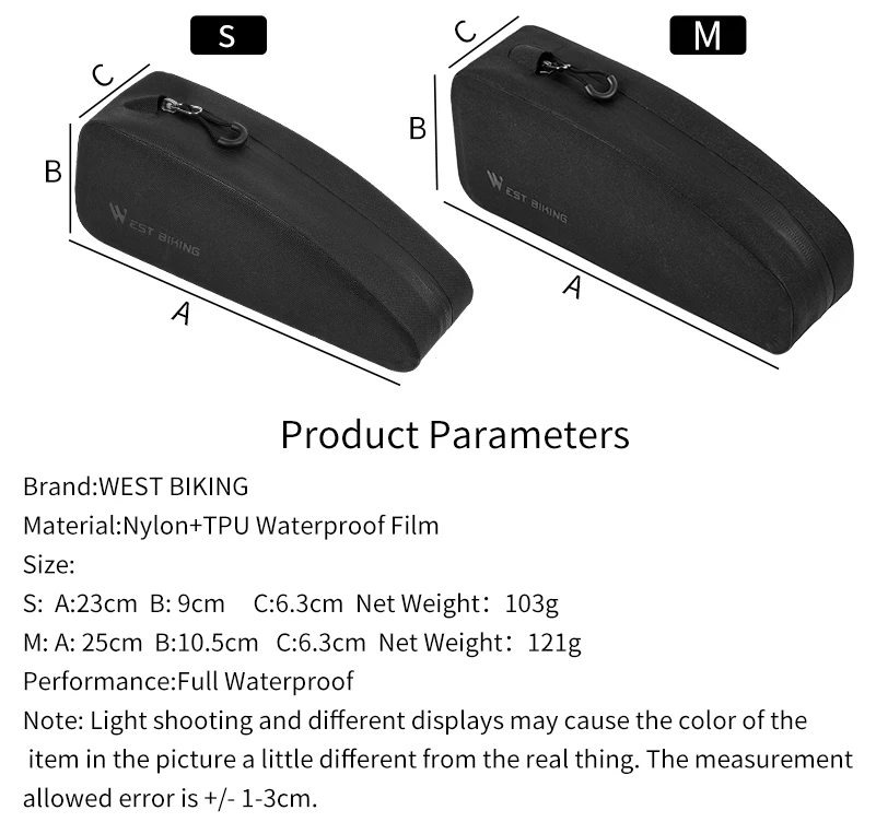 WEST BIKING, полностью водонепроницаемые велосипедные сумки, велосипедная каркасная сумка, размер S/M, MTB, для горной дороги, велосипедная сумка для хранения, для велосипеда, Передняя верхняя труба