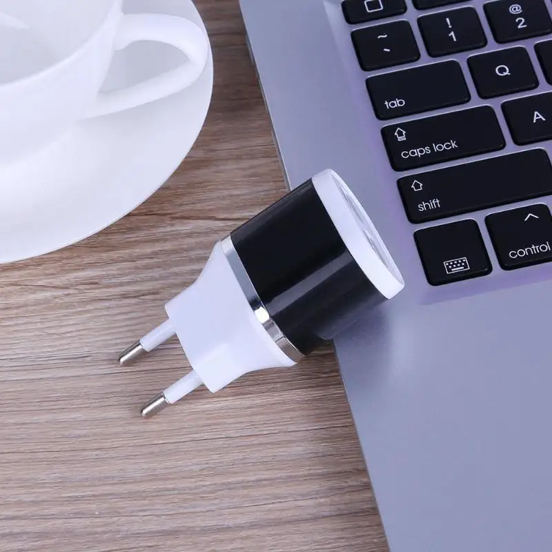 Mobile Phone Chargers EU Plug Dual Port USB Charging 5V 1A Double Charger Port Mini Portable Cellphone Charge Station Retail (6)