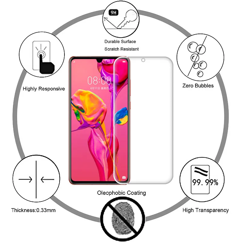 2 шт./лот протектор экрана из закаленного стекла для huawei P smart P30 P20 Pro P10 прозрачная стеклянная пленка с уровнем твердости 9H Защитная пленка для экрана для huawei Honor 8X 8A 8C 10i 20i