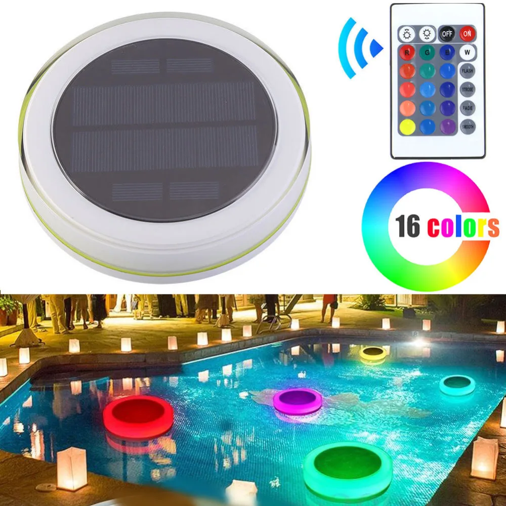 5pcs/lot IP68 Waterproof 24 LEDs Solar Power Underwater RGBW LED Light