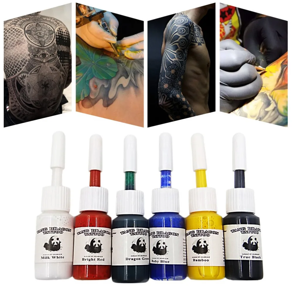 

6pcs/set Professional Multi Colors Tattoo Ink Pigment Set Kits 5ml Bottles Body Art Accessory new