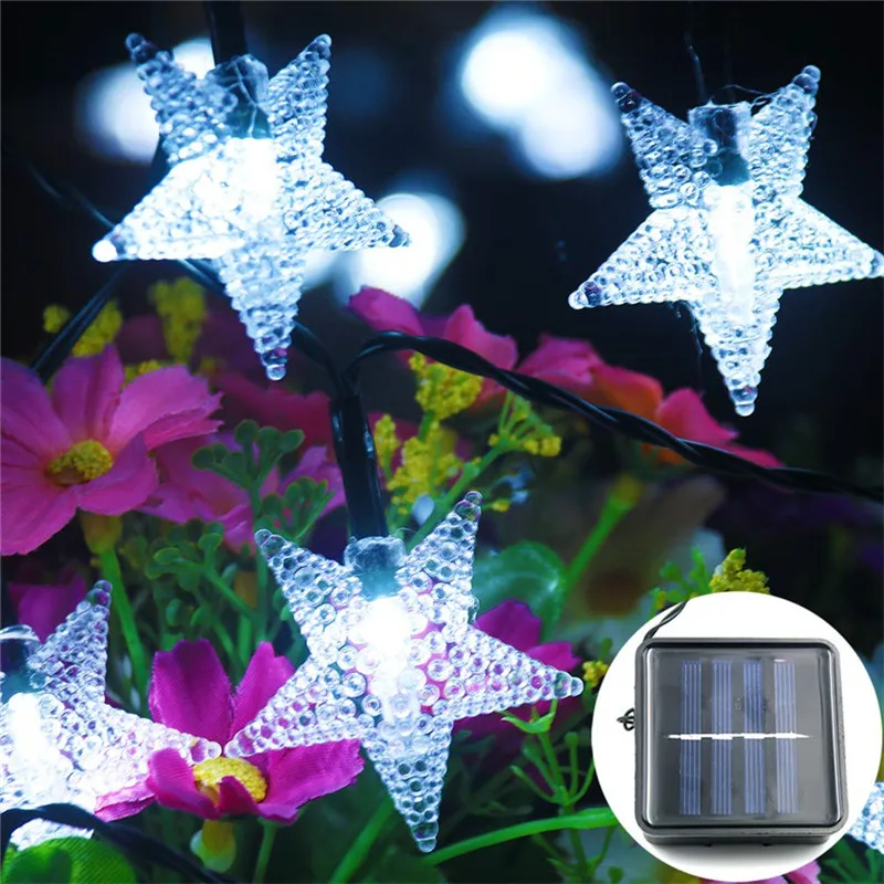 Details about   30/60 LED Star Fairy String Lights Garden Outdoor Solar Powered Party Xmas Lamps 