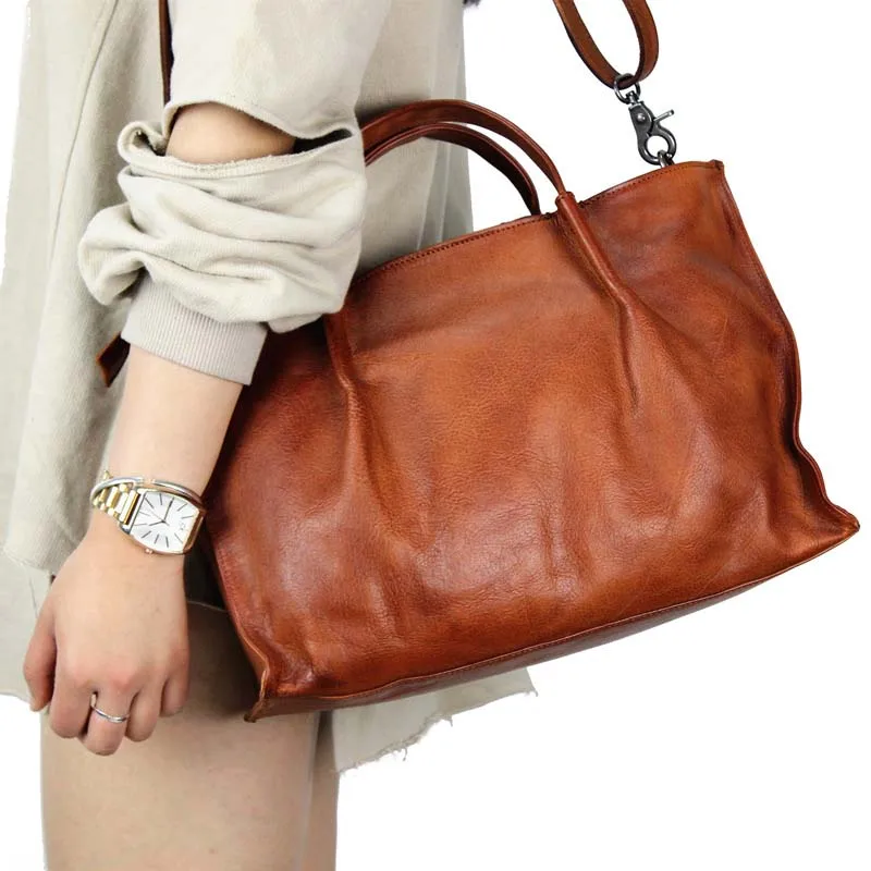 

AETOO 2018 layers of cowhide leather handbag, European and American fashion satchel, single shoulder bag vegetable tanning bag