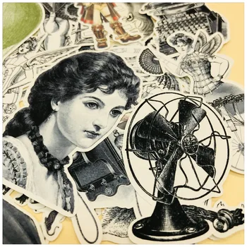 

25pcs Retro Black and white Occidental movie sticker dry glue Notebook/ hand book Diary DIY Letter Paper Sticker