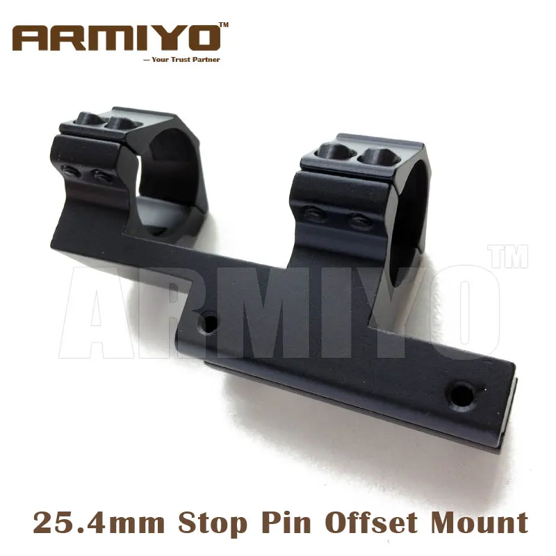 

Armiyo 1" 25.4mm Dia Ring 100mm Length Riflescope Double Tube Stop Pin Offset Scope Mount Fits 11mm Rail Shooting Accessories