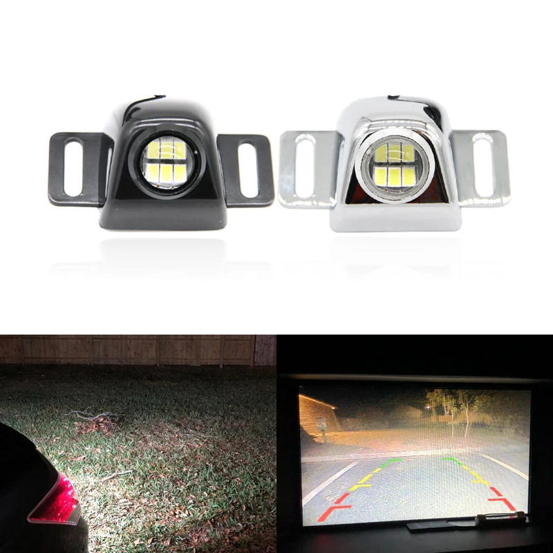 Sliver Chrome Black Led Backup Camera Illumination System Light
