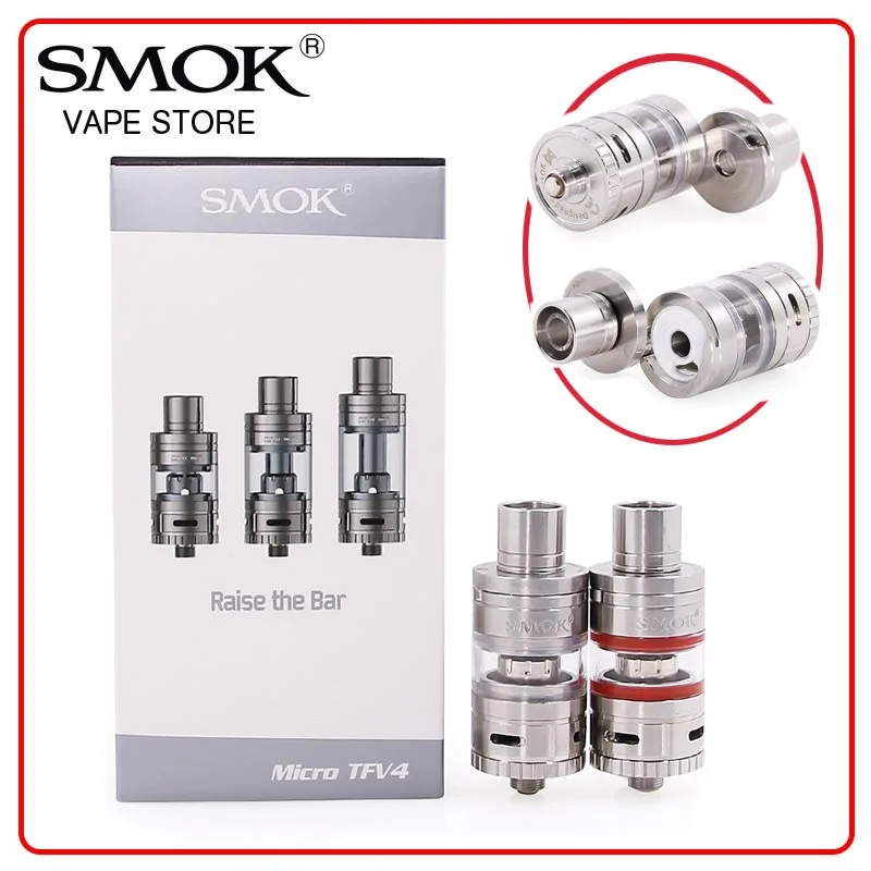 Оригинальный атомайзер SMOK Micro TFV4 электронная сигарета 510 вапорайзер с резьбой 3