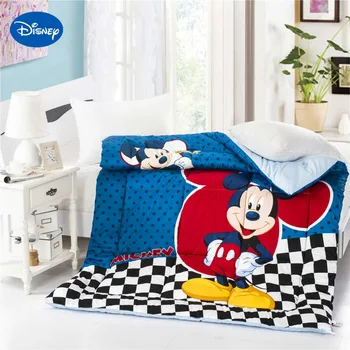 

Mickey Mouse Printed Quilted Comforter Single Twin Size Boys 100% Cotton Fabric Autumn Winter Cartoon Character Polka Dot Plaid