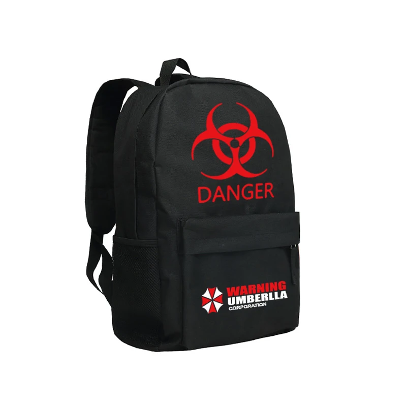 

Zshop Cool Girls Backpack Resident Evil School Bag Danger Warning Umbrella Corporation Backpack Red Queen