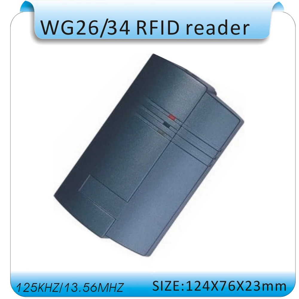 125 кГц/13,56 МГц wg26/34 RFID считыватель Id контроля доступа по отпечаткам кард-ридер/микросхемой чипом микропроцессорные карты читателя DC9-15V