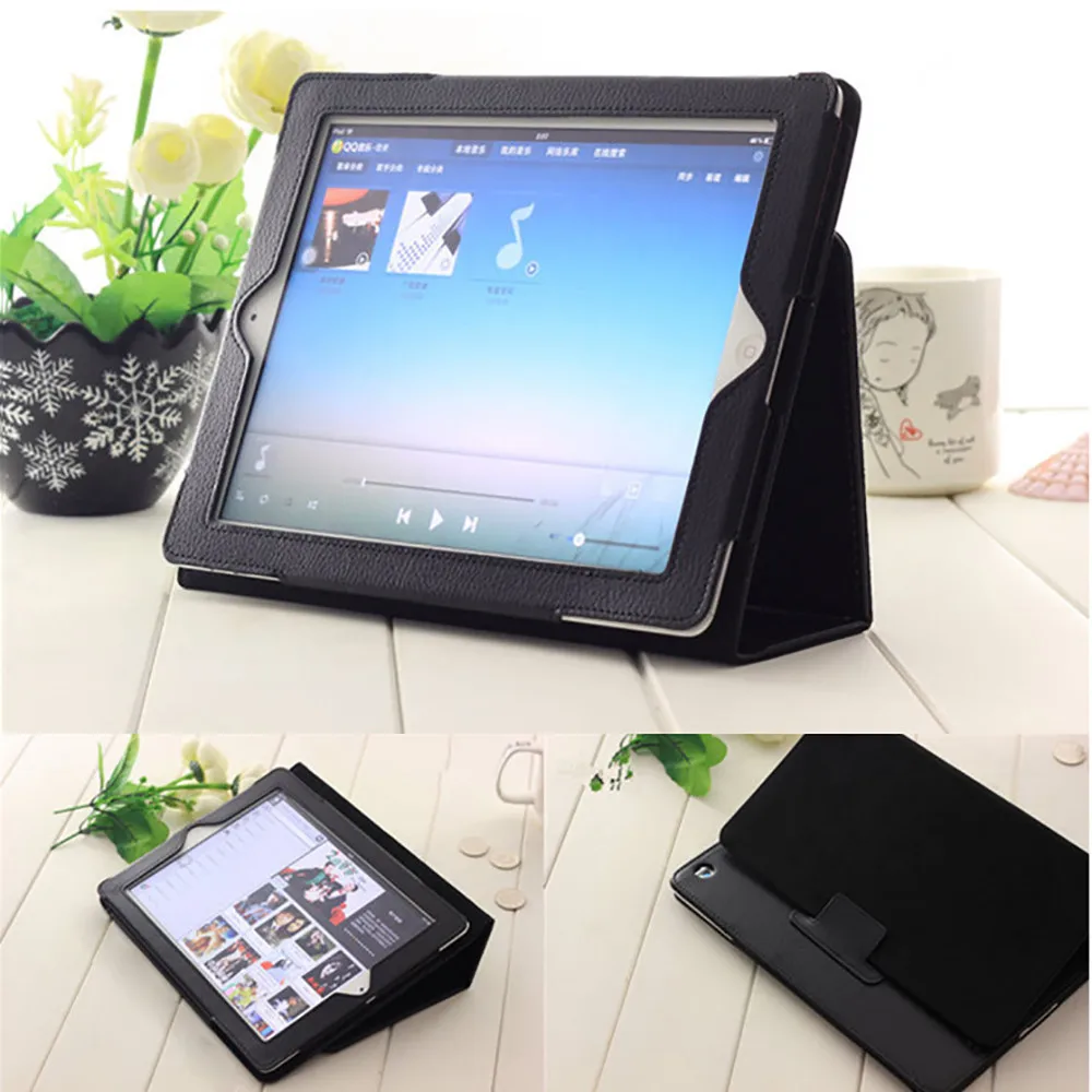 

Tablet Cover Case For iPad 2 iPad 3 iPad 4 Luxury Magnetic Smart Flip Cover Stand Wallet PU Leather waterproof Case shockproofz7