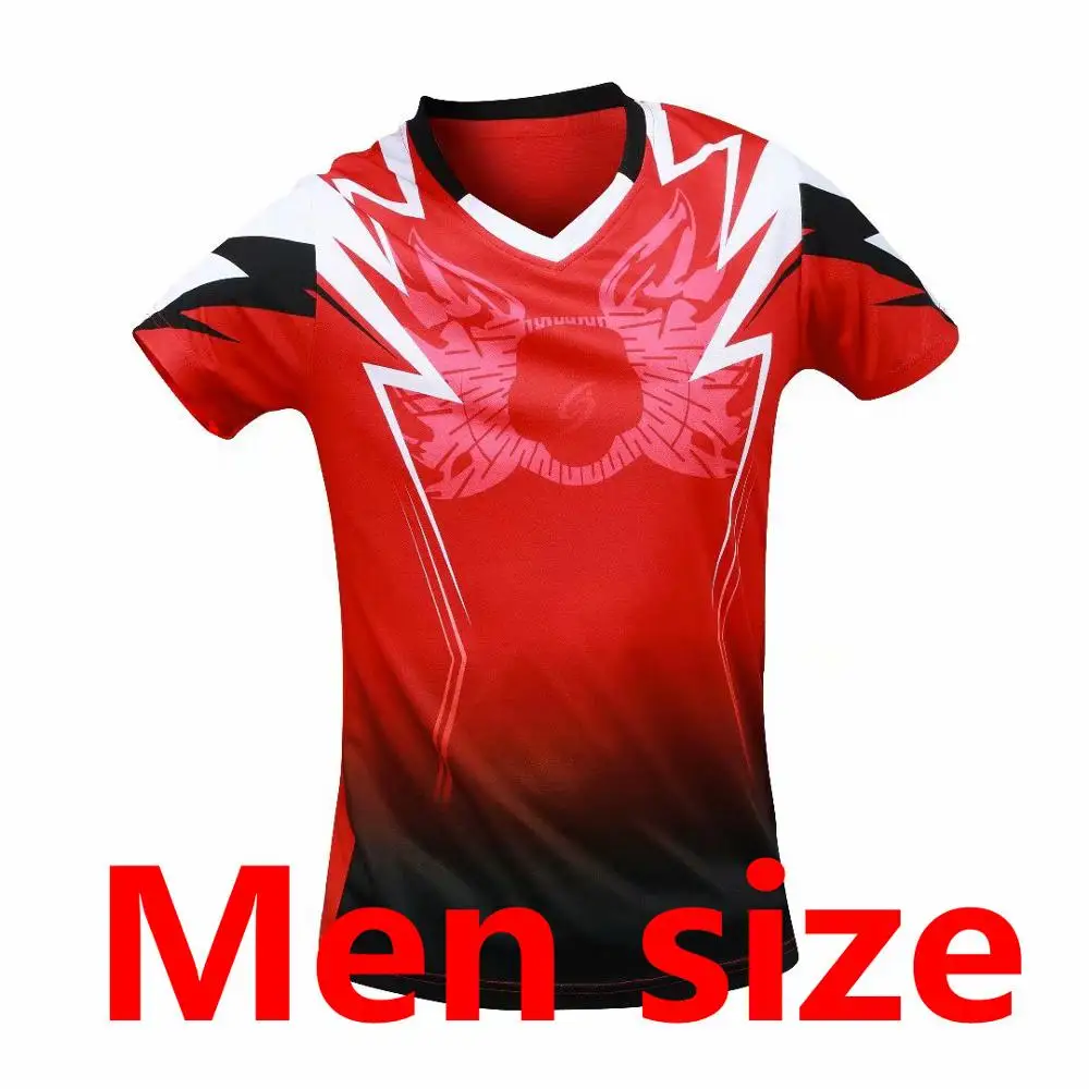 Sportswear Quick Dry Breathable Table Tennis Clothes Women/Men Badminton Shirt Team Running Fitness Training Jogging Sport Shirt - Цвет: 222 red