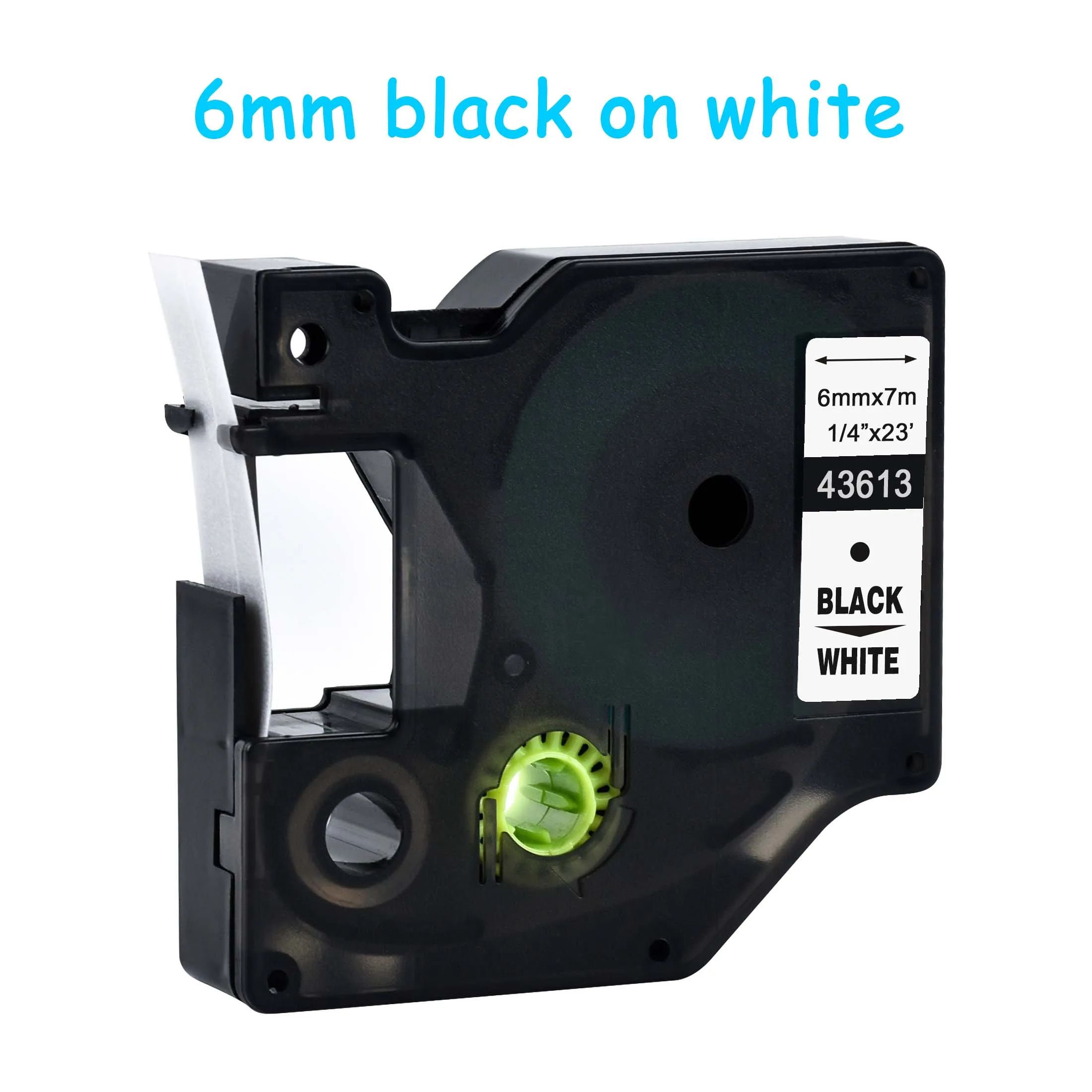 CIDY Dymo D1 45013 12mm Black on White compatible for DYMO D1 Label Tape 45018 45010 45021 for Label Manager Maker 210 450 LM160 - Цвет: 6mm black on white