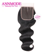 Annmode Peruvian Closure Body Wave 4×4 Lace closure Three part Non-remy human hair Closure A Piece Free Shipping