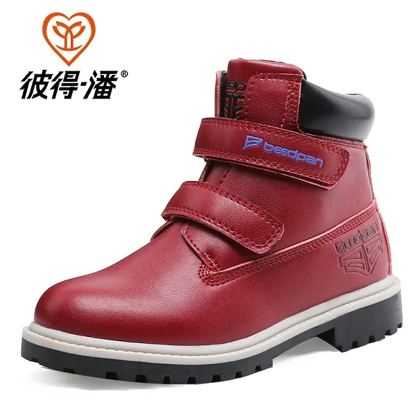 

2016 New Winter Children Shoes Snow Boots PU Leather Waterproof Rubber Boots Kids Chaussure Enfant Boys Girls Martin Warm Boots