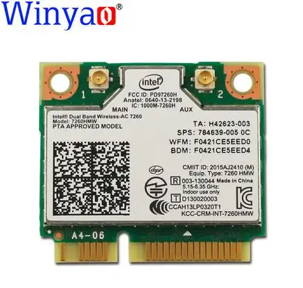 Winyao 300 м + 867 Беспроводной двухдиапазонный ac 7260 ac7260 7260hmw 7260ac 802.11ac pci-e 2 4g/5g 2x2 wifi карта