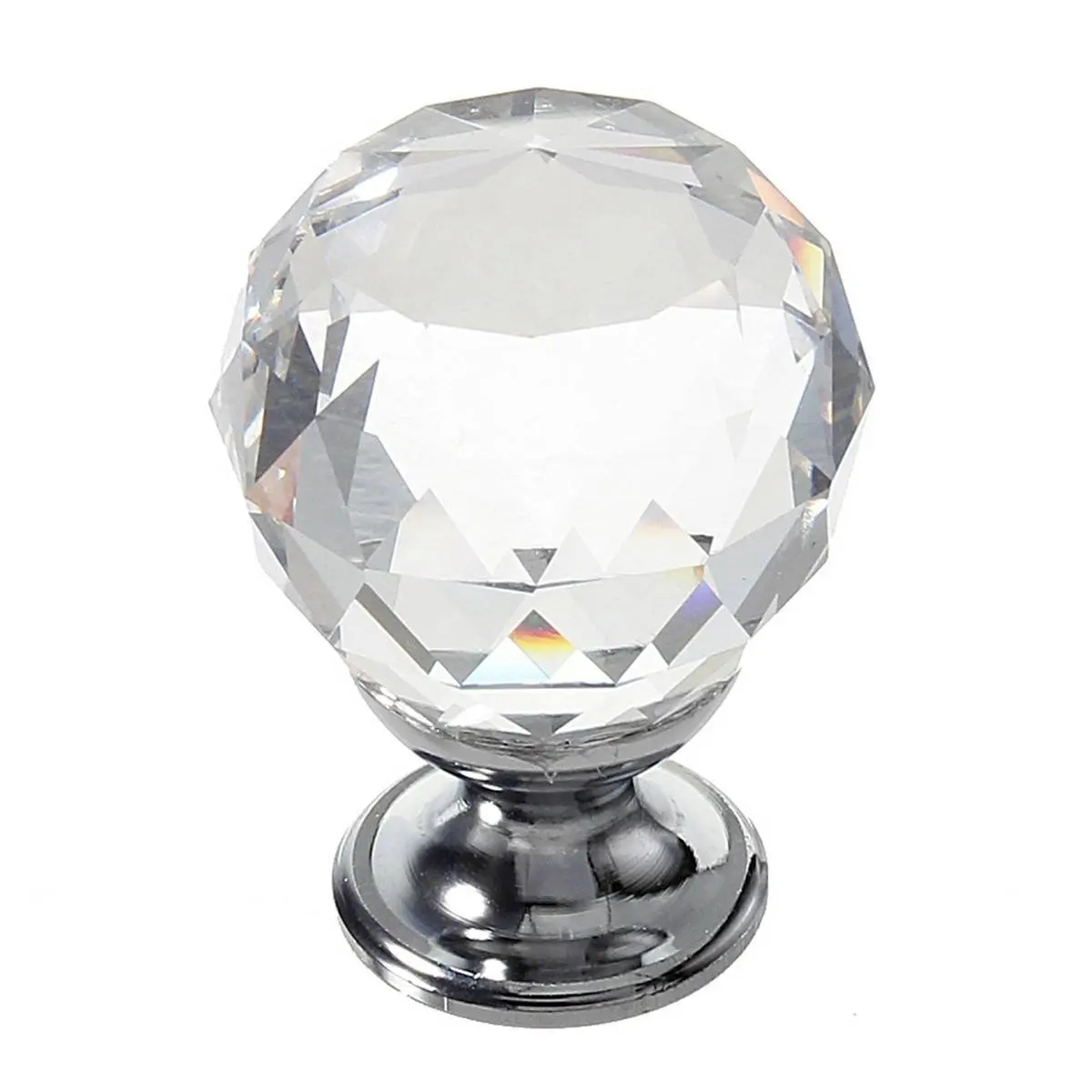 

HHTL-1pcs Diamond Crystal Cupboard Wardrobe Cabinet Drawer Knob Door Pull Handle 30mm
